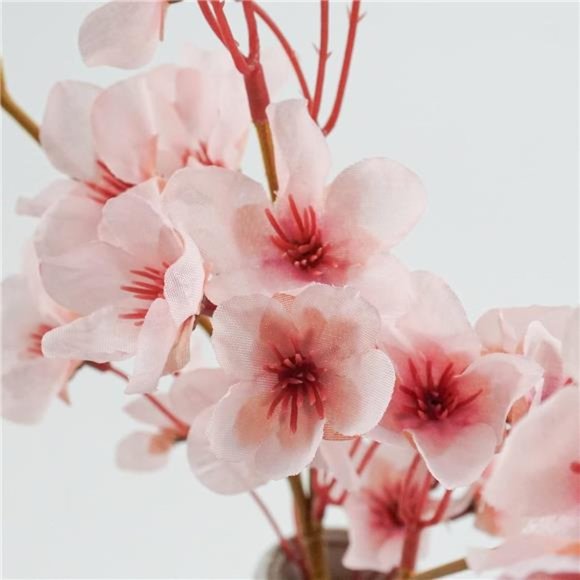 4Pcs Artificial Cherry Blossom Flower, Silk Peach Flowers Fake Plants For DIY - Picture 4 of 7
